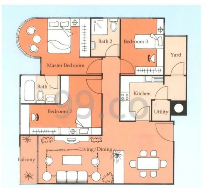 La Crystal, 160 Killiney Road, 3 Bedrooms, 1,076 sqft, Condominium For Sale, by Linus Tay 郑荣光, 500071665 - PropertyGuru.com.sg