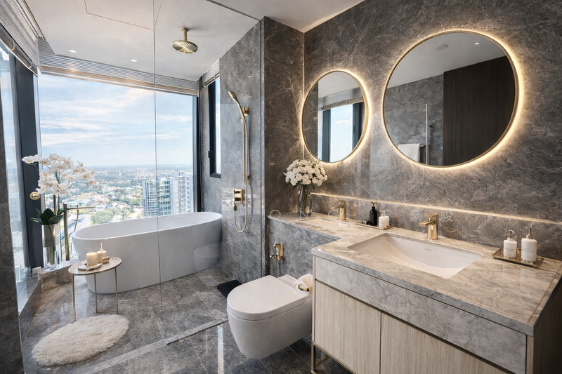 Freehold Sea View Penthouse with Unblocked Views in Prime East Coast Condominium For Sale at S$ 5,800,000 | PropertyGuru Singapore - Bathroom