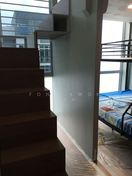 Rezi 26 Condominium For Sale at S$ 1,400,000 | PropertyGuru Singapore - Bedroom with stairs to attic