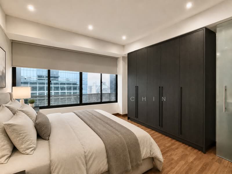 International Plaza, 10 Anson Road, 2 Bedrooms, 1,033 sqft, Apartment For Rent, by Carrie Chin, 500072306 - Master Bedroom (ID Rendering) - PropertyGuru.com.sg