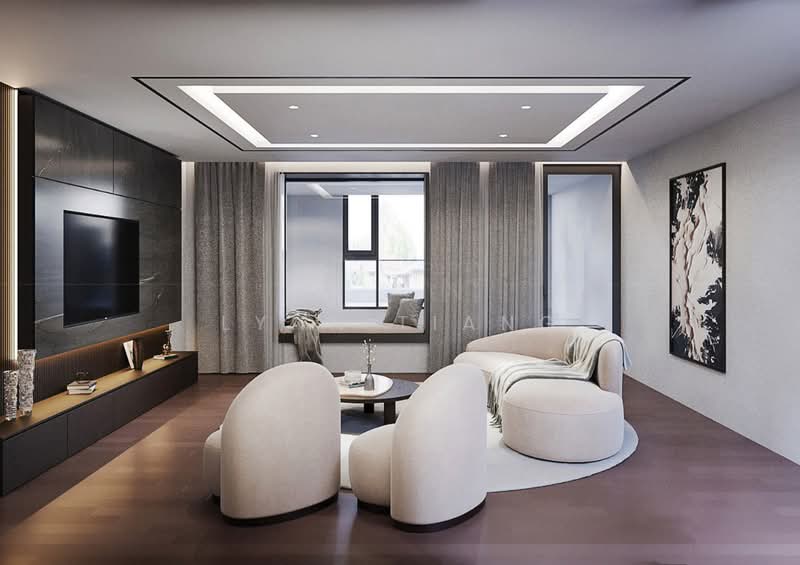 ❤️GIANT⚡️Brand New 4 Lvls Inter-Terrace in Seletar Hills Estate w Mezzanine, Attic & Lift Terraced House For Sale at S$ 7,128,000 | PropertyGuru Singapore - Living Room