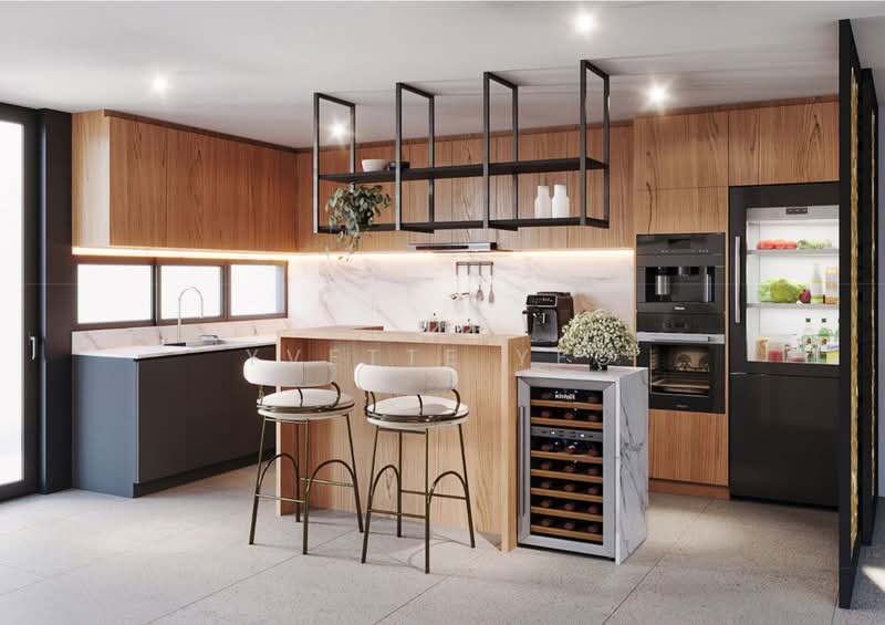 ❤️GIANT⚡️Brand New Listing 4 Lvls Inter-Terrace w Mezzanine, Attic & Lift in Seletar Hills Estate Terraced House For Sale at S$ 7,128,000 | PropertyGuru Singapore - Dry Kitchen