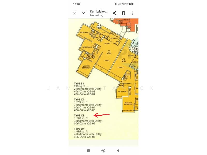 Kerrisdale, 30 Sturdee Road, 3 Bedrooms, 1,270 sqft, Condominium For Sale, by James Tan CK, 500074495 - Floor plan - PropertyGuru.com.sg