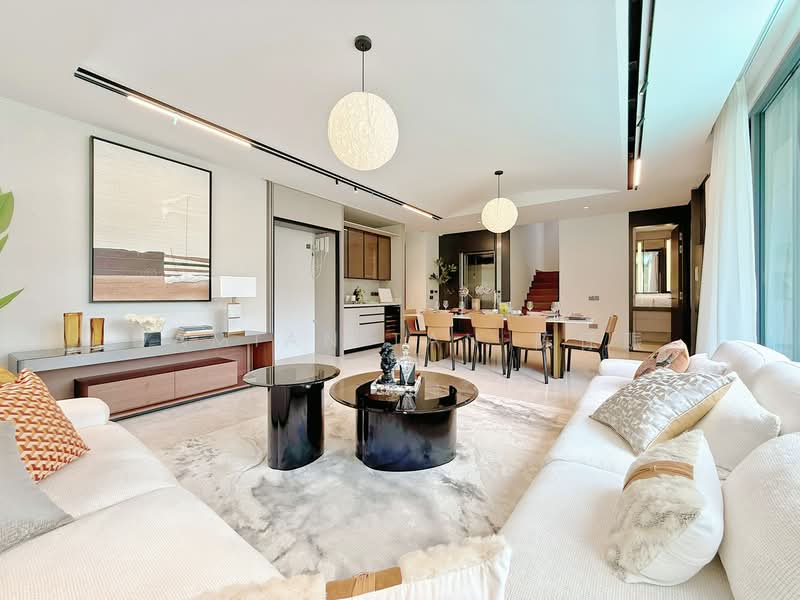 ⭐️TOP SOON! BRAND NEW PAIR 3.5-STY SEMI-Ds NEAR JALAN KAMPONG CHANTEK!⭐️ Semi-Detached House For Sale at S$ 9,500,000 | PropertyGuru Singapore - Living Room