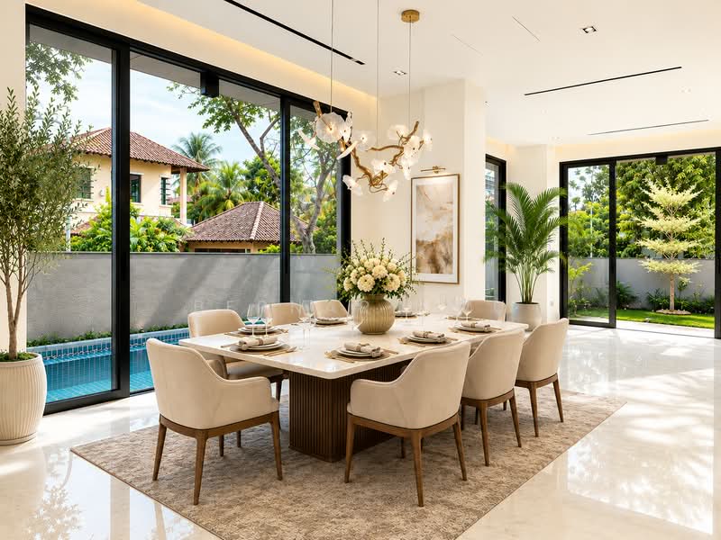 Brand New Trevose Cresent / 1km SCGS / Stevens MRT, Kheam Hock Road / Berrima Road, 5 Bedrooms, 7,776 sqft, Semi-Detached House For Sale, by Bernard Wu, 500076139 - Dining Room - PropertyGuru.com.sg