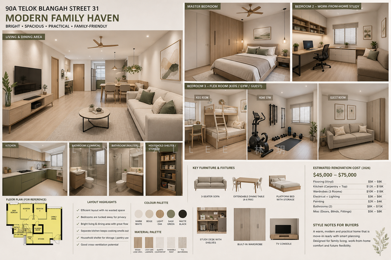 90A Telok Blangah Street 31, 90A Telok Blangah Street 31, 3 Bedrooms, 1,001 sqft, HDB Flat For Sale, by Lin Sallee 林玥廷, 500077059 - PropertyGuru.com.sg