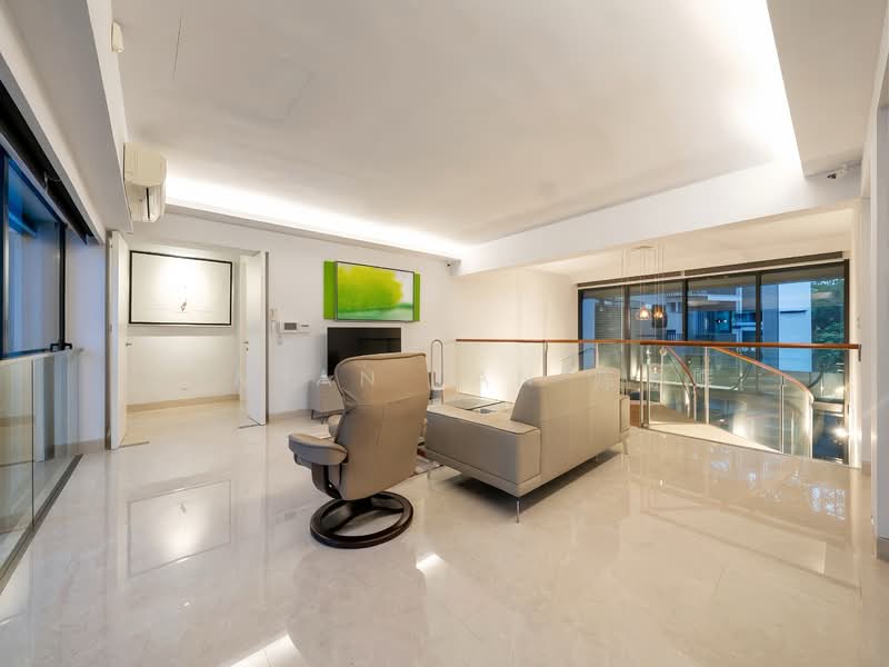 ⭐️RARE MODERN MASTERPIECE IN EWART PARK GCBA: 7-YEAR-OLD 2-STY DETACHED WITH POOL & BASEMENT!⭐️ Detached House For Sale at S$ 33,000,000 | PropertyGuru Singapore - Living Room