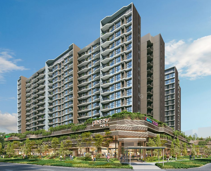 Pinery Residences Condominium For Sale at S$ 1,660,000 | PropertyGuru Singapore - View from Piner Mall frontage