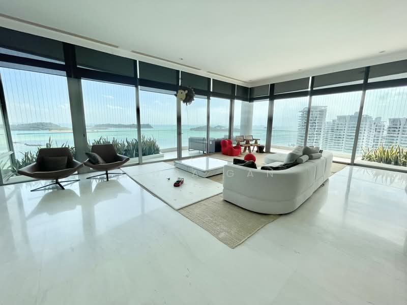 The Oceanfront @ Sentosa Cove, 281 Ocean Drive, 6 Bedrooms, 8,090 sqft, Condominium For Rent, by Linda Gan, 500078596 - Living Room - FULL Sea & Marina View! - PropertyGuru.com.sg