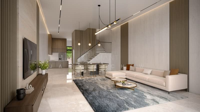 ❤️GIANT⚡️Brand New Inter-Terrace w Pool, Attic & Lift at Meng Suan Road Terraced House For Sale at S$ 7,280,000 | PropertyGuru Singapore - Living Room