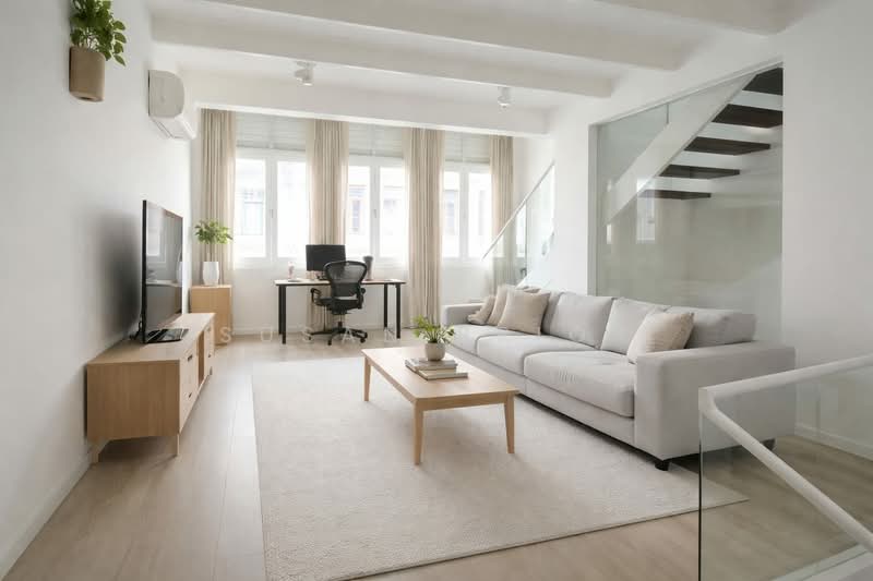 Joo Chiat Architectural Gem, , 2 Bedrooms, 2,050 sqft, Conservation House For Rent, by Susan Prior, 500079624 - Living Room - PropertyGuru.com.sg