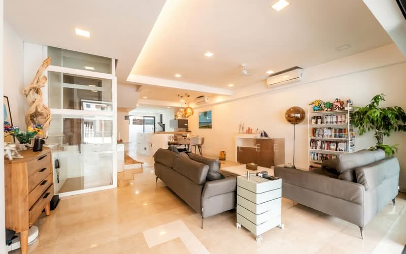 Freehold Renovated Inter-Terrace with Lift Terraced House For Sale at S$ 5,080,000 | PropertyGuru Singapore - Living Room