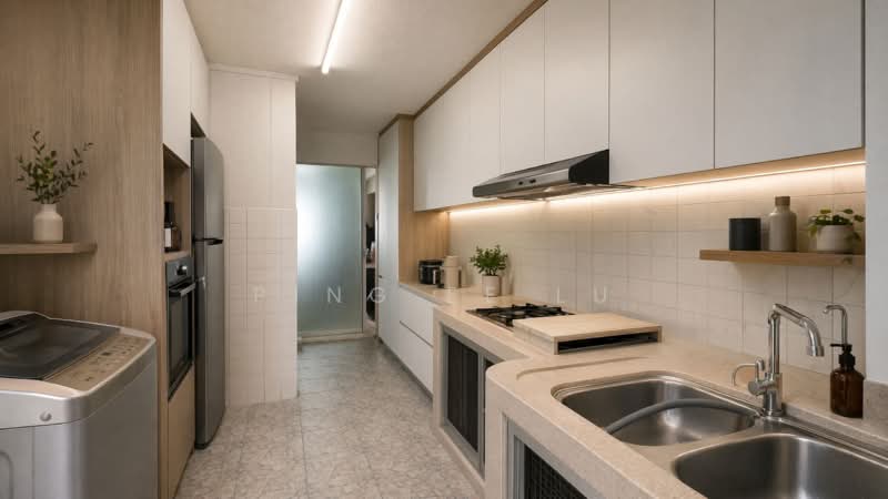 334 Woodlands Street 32, 334 Woodlands Street 32, 3 Bedrooms, 893 sqft, HDB Flat For Sale, by Ping Ee Lu, 500080429 - Kitchen Reimagined with AI - PropertyGuru.com.sg