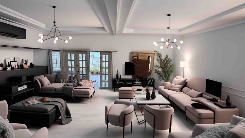 Cheap and Exclusive Serangoon Garden Original HUGE LAND Rebuild Semi-Detached House For Sale at S$ 5,888,888 | PropertyGuru Singapore - Living Room