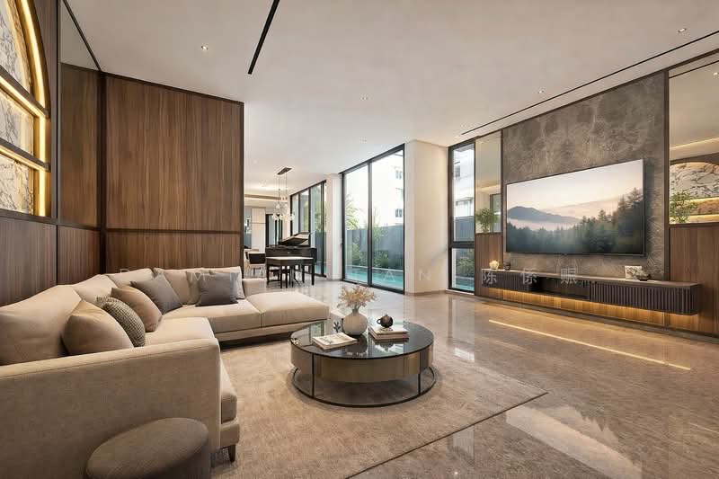 ⭐️RARE & ONLY BRAND NEW CORNER TERRACE IN D10! | WITHIN 1KM TO HENRY PARK PRIMARY | NEAR MRT & MKT⭐️ Corner Terrace For Sale at S$ 9,380,000 | PropertyGuru Singapore - Living Room