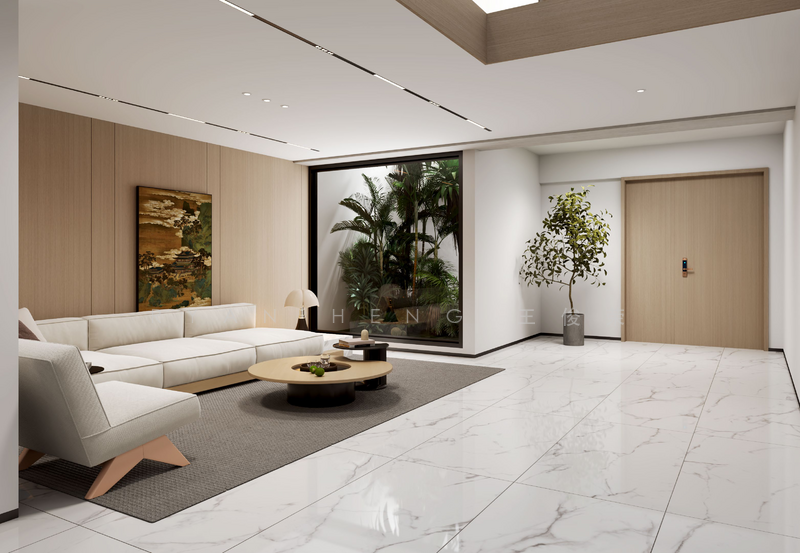 Brand New Modern 3.5-Storey Terrace with Lift | Near CHIJ St Nicholas Terraced House For Sale at S$ 6,680,000 | PropertyGuru Singapore - Living Room