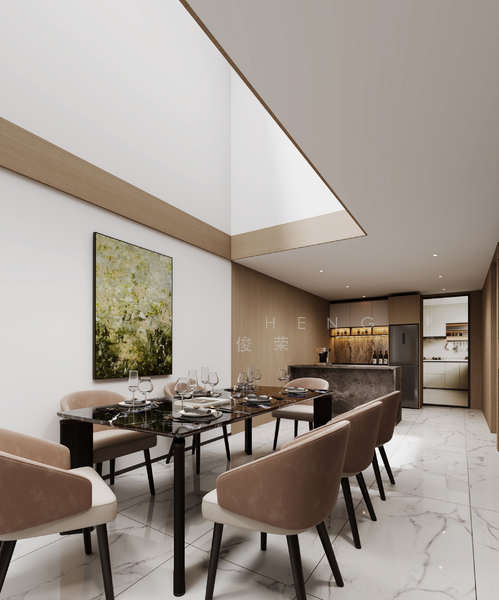 Brand New Modern 3.5-Storey Terrace with Lift | Near CHIJ St Nicholas Terraced House For Sale at S$ 6,680,000 | PropertyGuru Singapore - Dining Room