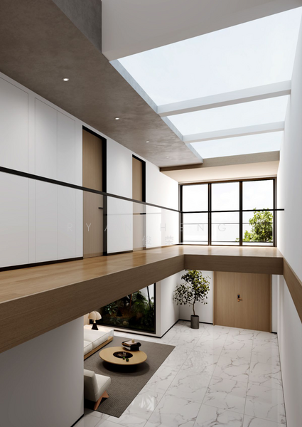 Brand New Modern 3.5-Storey Terrace with Lift | Near CHIJ St Nicholas Terraced House For Sale at S$ 6,680,000 | PropertyGuru Singapore - Living Room