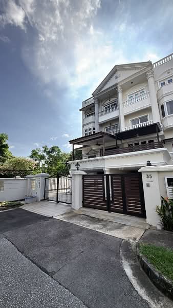 Beautiful 3 Storey European Designer Enclave at Swiss View Terraced House For Sale at S$ 5,600,000 | PropertyGuru Singapore - Exterior