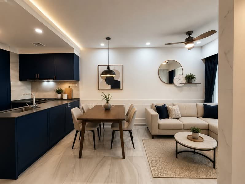 High Park Residences, 21 Fernvale Road, 2 Bedrooms, 667 sqft, Condominium For Rent, by Eunice Lam, 500082589 - Artist Impression | Living Area - PropertyGuru.com.sg