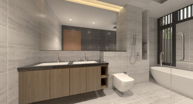 ⭐️⭐️LANDED7772 @ D19 BRAND NEW 2 STY SEMI-D MEZZANINE WITH POOL & LIFT, , 5 Bedrooms, 5,900 sqft, Semi-Detached House For Sale, by Max Toh, 500082761 - Bathroom - PropertyGuru.com.sg