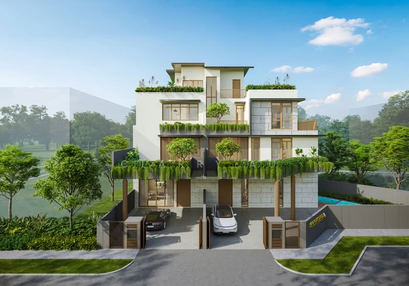 Corner Terrace 3.5 Storey @ Kembawang ⭐️ Brand New ⭐️ Lift & Pool ★Eminence Landed★ Corner Terrace For Sale at S$ 8,080,000 | PropertyGuru Singapore - Exterior