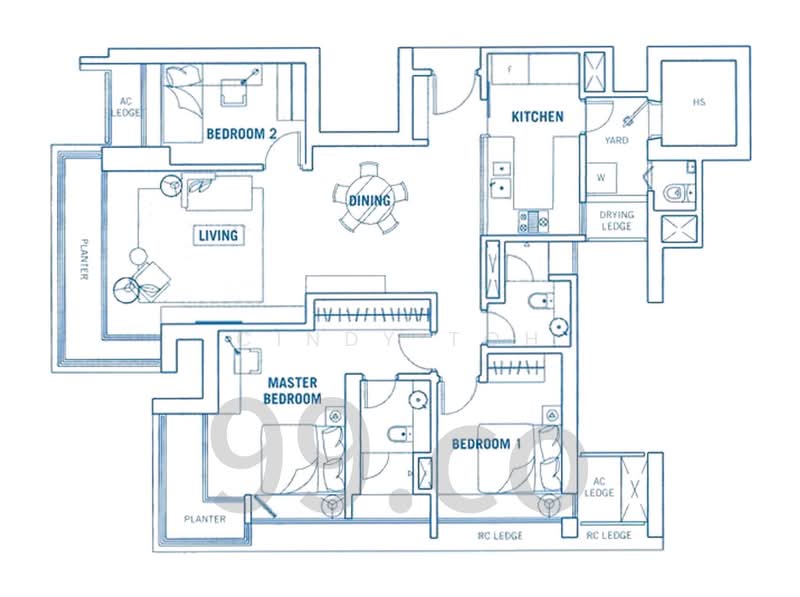 Southbank, 881 North Bridge Road, 3 Bedrooms, 1,313 sqft, Condominium For Rent, by Cindy Toh, 500084667 - PropertyGuru.com.sg