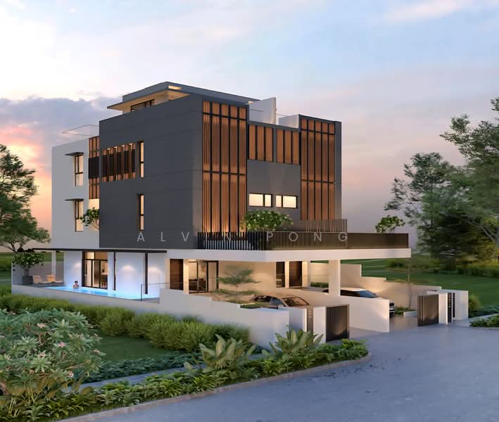 Brand New 3.5 Stys Semi-Detached with Attic, Pool & Home Lift in Kembangan Estate Semi-Detached House For Sale at S$ 6,300,000 | PropertyGuru Singapore - Exterior