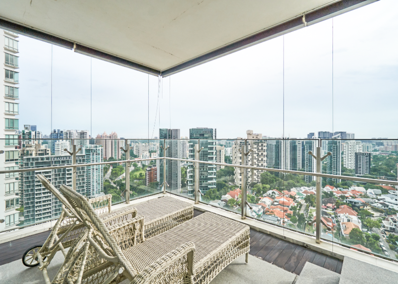 Breathtaking panoramic views /Freehold/ 4-Bed Condo Condominium For Sale at S$ 20,888,888 | PropertyGuru Singapore - Balcony