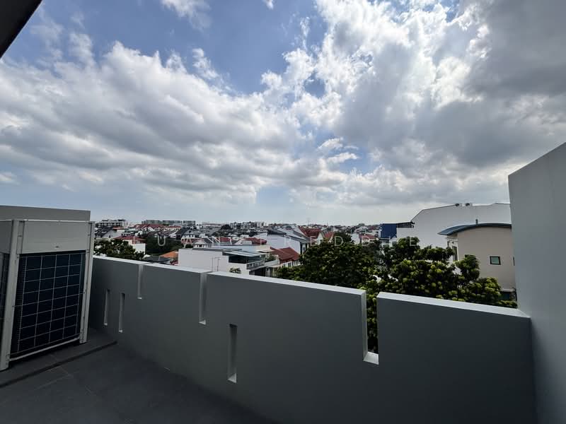 Design & Build Rare 2657sf D19 Freehold 3-storey Terrace with Roof Terrace @ Kovan Terraced House For Sale at S$ 7,780,000 | PropertyGuru Singapore - Roof Terrace Full View