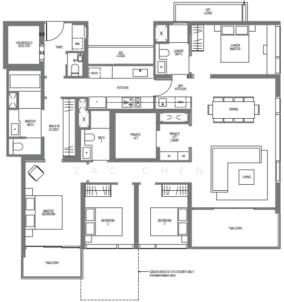 Midtown Modern, 18 Tan Quee Lan Street, 4 Bedrooms, 1,808 sqft, Condominium For Rent, by Zac Chen, 500087058 - PropertyGuru.com.sg