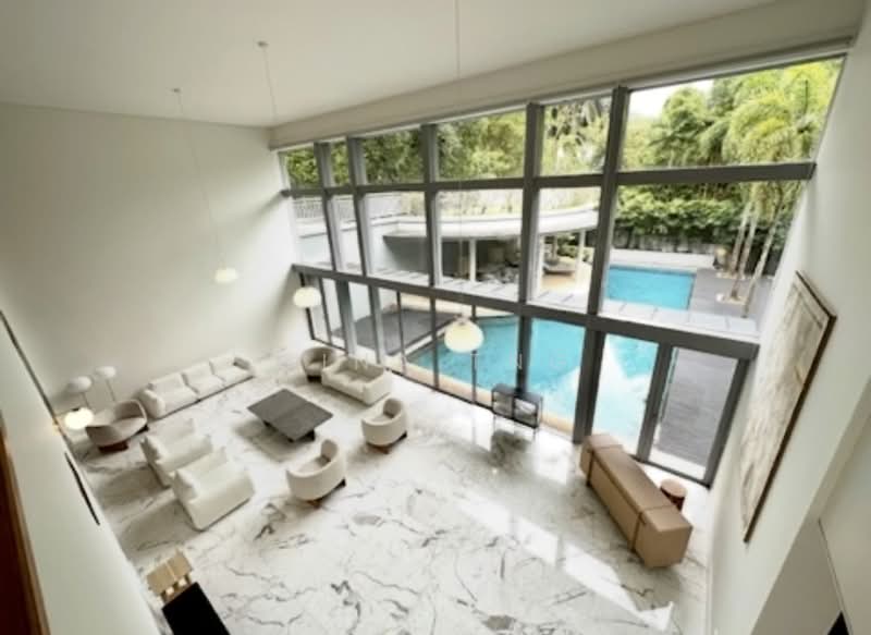 Modern majestic Gcb located next to Botanical Gardens, Modern, stunning Gcb at Cluny Park Road, 5 Bedrooms, 8,000 sqft, Good Class Bungalow For Rent, by Gina Tng, 500087866 - Living Room - PropertyGuru.com.sg