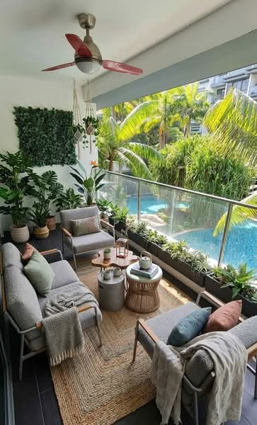 Hedges Park Condominium Condominium For Sale at S$ 1,425,000 | PropertyGuru Singapore - Balcony - with AI Outdoor Set