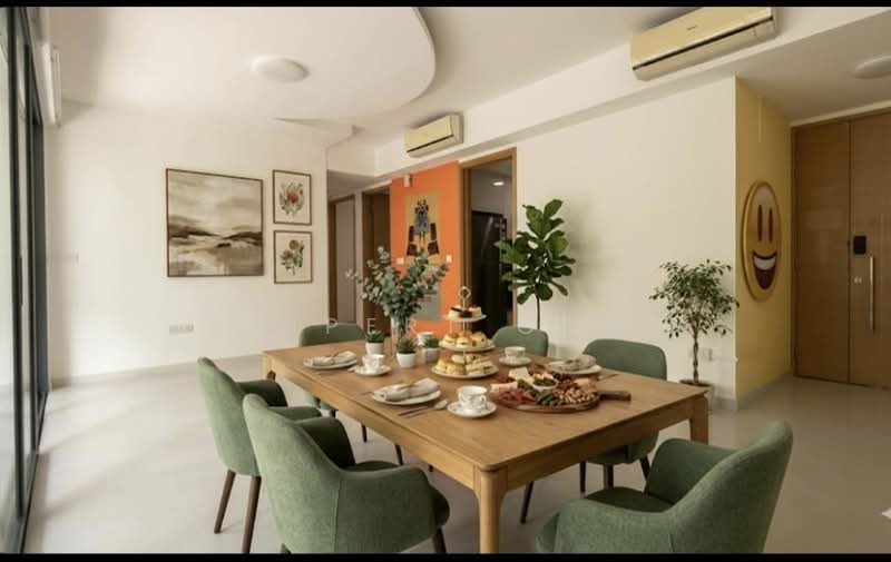 Hedges Park Condominium Condominium For Sale at S$ 1,425,000 | PropertyGuru Singapore - Dining Room - with AI Dining Set