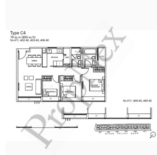 RV Residences, 471 River Valley Road, 3 Bedrooms, 850 sqft, Condominium For Rent, by Darren Yeo, 500088537 - PropertyGuru.com.sg