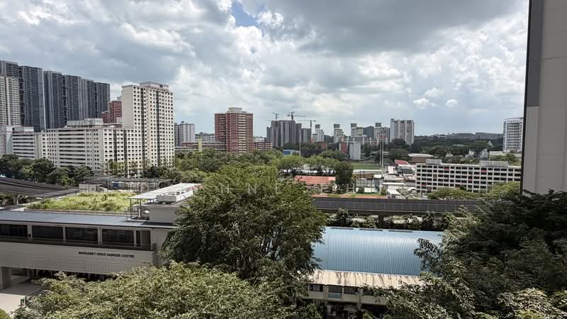 Convenient.Hawker centre groceries below