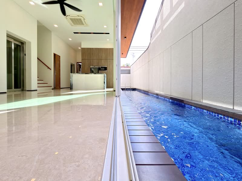 ◤ Cheapest Brand New Semi-D with Pool & Lift EV Charging ❤️ TOP VIEW TODAY! Semi-Detached House For Sale at S$ 7,288,000 | PropertyGuru Singapore - Living Room
