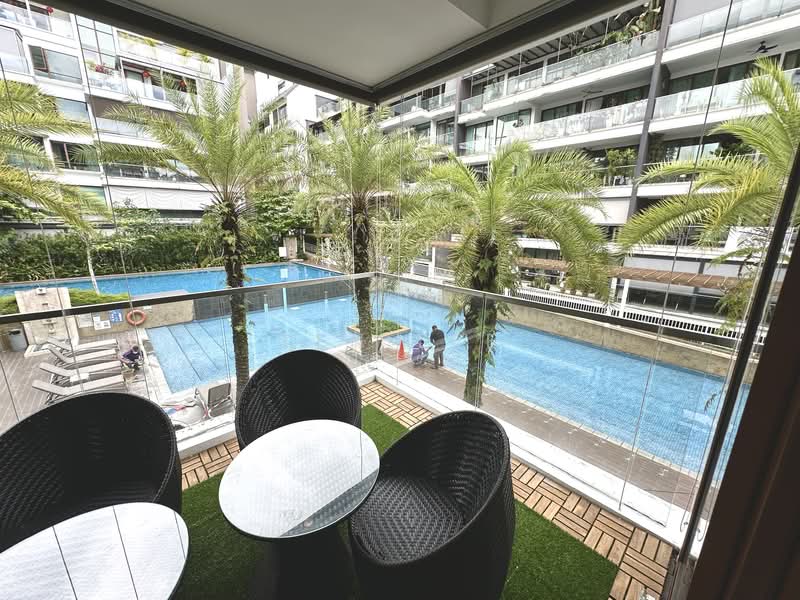 Park Natura, 31 Bukit Batok East Avenue 6, 4 Bedrooms, 1,820 sqft, Condominium For Rent, by Zen Lee, 500089346 - Balcony with Pool View - PropertyGuru.com.sg