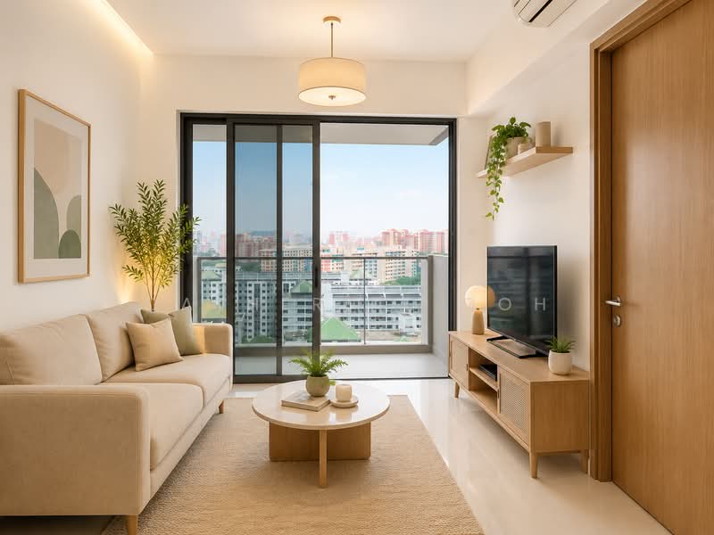 Trilive, 111 Tampines Road, 1 Bedroom, 450 sqft, Condominium For Rent, by Catherine Goh, 500091063 - Living Room - PropertyGuru.com.sg