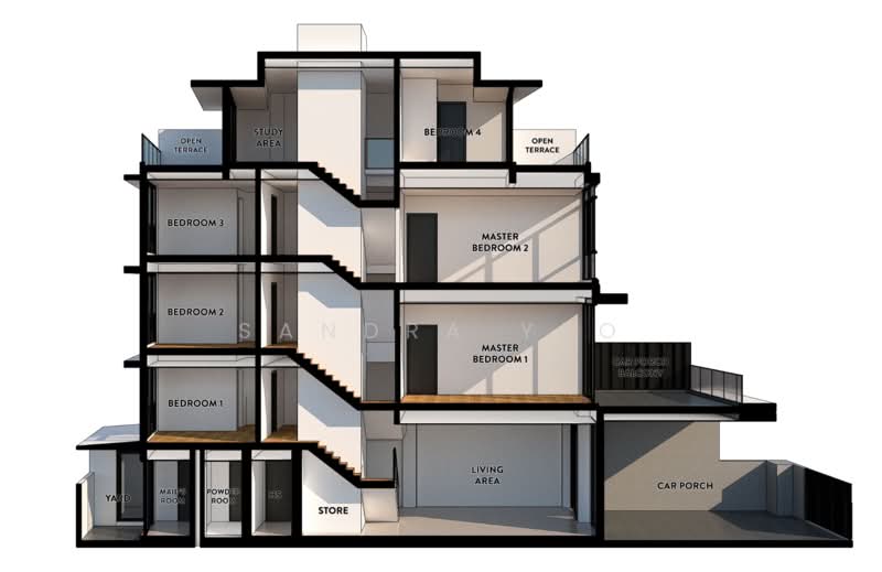 BRAND NEW 3.5 STOREY INTER-TERRACE + LIFT | KOVAN Terraced House For Sale at S$ 6,500,000 | PropertyGuru Singapore - Layout