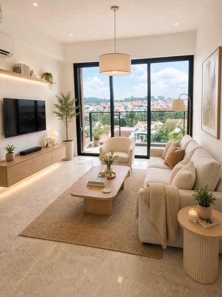 AMO Residence, 21 Ang Mo Kio Rise, 4 Bedrooms, 1,292 sqft, Condominium For Sale, by Karen Su, 500093246 - Living Room - PropertyGuru.com.sg