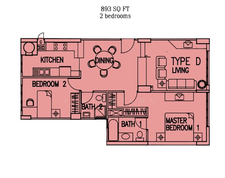 Tiara, 1 Kim Seng Walk, 2 Bedrooms, 893 sqft, Apartment For Rent, by Vivien Lou, 500094841 - PropertyGuru.com.sg