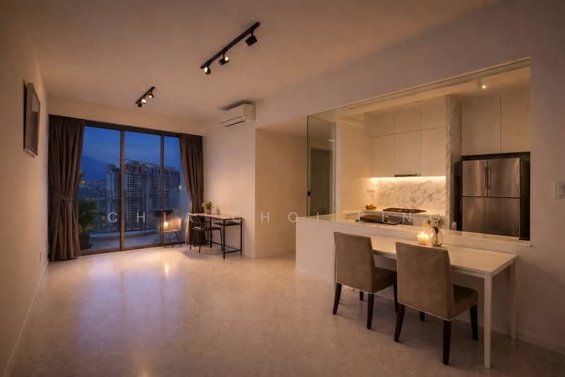 Queens Peak, 1 Dundee Road, 3 Bedrooms, 840 sqft, Condominium For Rent, by Chia Choi Ling, 500094933 - Living Room - PropertyGuru.com.sg