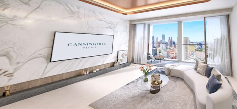 5-Bed Attractive $Psf Luxury Residence, Integrated Living @ Canninghill Piers康宁河湾 Condominium For Sale at S$ 8,648,000 | PropertyGuru Singapore - Living Room