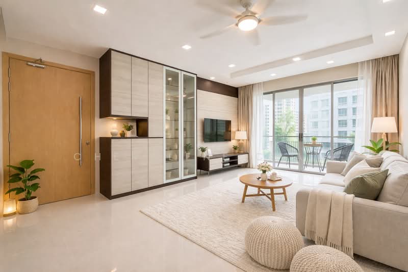 A Treasure Trove, 72 Punggol Walk, 3 Bedrooms, 1,041 sqft, Condominium For Rent, by Cherylene Chan, 500095425 - Living Room - PropertyGuru.com.sg