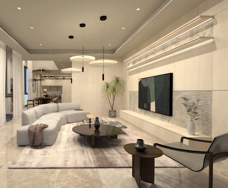 ELEGANT BEAUTIFUL SD @ HILLTOP Semi-Detached House For Sale at S$ 9,900,000 | PropertyGuru Singapore - Living Room