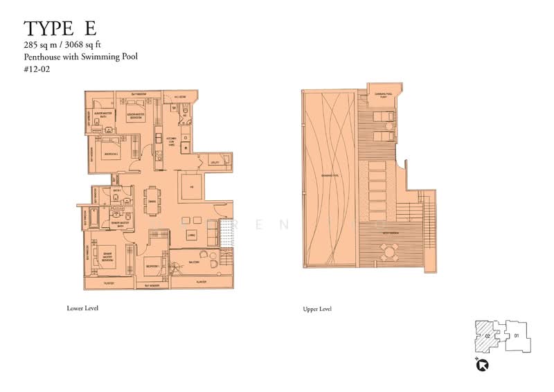 For Rent ⭐Duplex Penthouse with Large Pool at Roof Terrace⭐