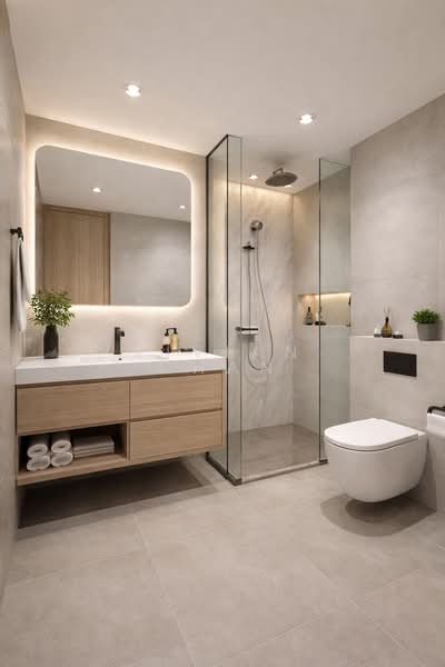 ⭐️ C.H.E.AP.! D28 3BR ~, Seletar / Yio Chu Kang, 3 Bedrooms, 1,292 sqft, Condominium For Sale, by VIVIAN Chan, 500098765 - Master Bathroom - PropertyGuru.com.sg