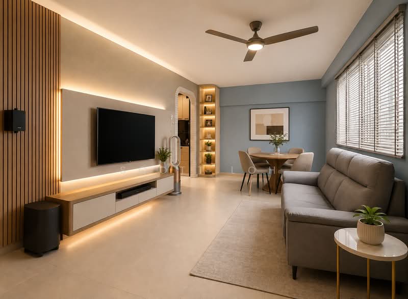 766 Yishun Avenue 3, 766 Yishun Avenue 3, 3 Bedrooms, 904 sqft, HDB Flat For Sale, by Scott Loh, 500099342 - Living & Dining Room - AI staging - PropertyGuru.com.sg