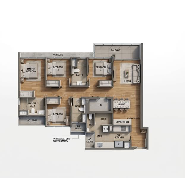 The Watergardens at Canberra Condominium For Sale at S$ 2,398,888 | PropertyGuru Singapore - Master Bedroom